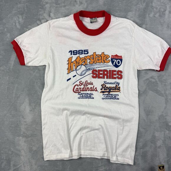 Other - Vintage 1985 Interstate Series Cardinals Vs Royals Ringer Tee XL 80s MLB Rare